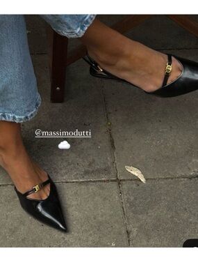 Massimo Dutti Slingback Kitten-Heel Shoes/ Size 39